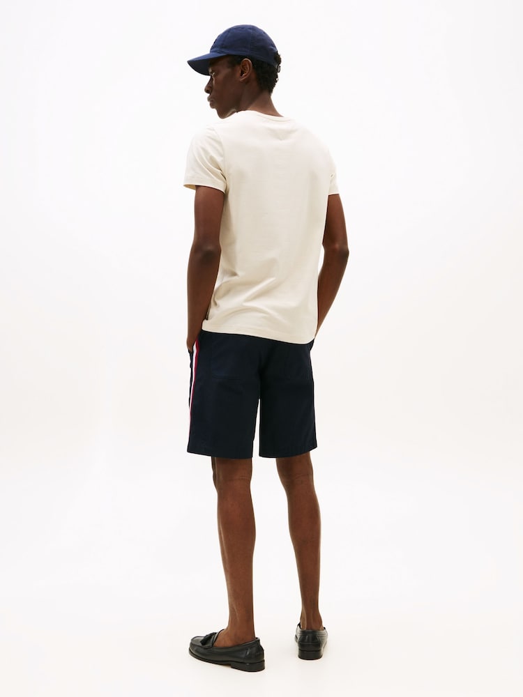 Tommy Hilfiger Natural Slim Crew Neck T-Shirt - Image 2 of 5 Tommy Hilfiger Natural Slim Crew Neck T-Shirt - Image 2 of 5