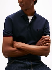 Tommy Hilfiger Blue Slim Fit Signature Polo Shirt - Image 4 of 5