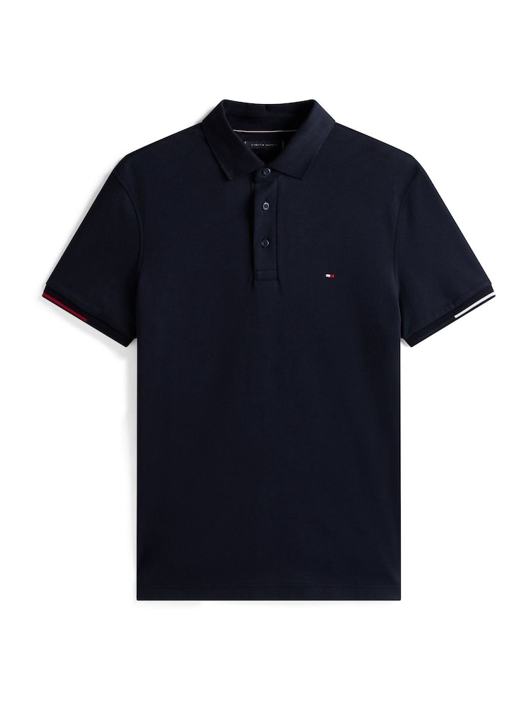 Tommy Hilfiger Blue Slim Fit Signature Polo Shirt - Image 5 of 5