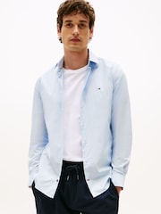 Tommy Hilfiger Blue Slim Flex Stretch Cotton Poplin Shirt - Image 1 of 5