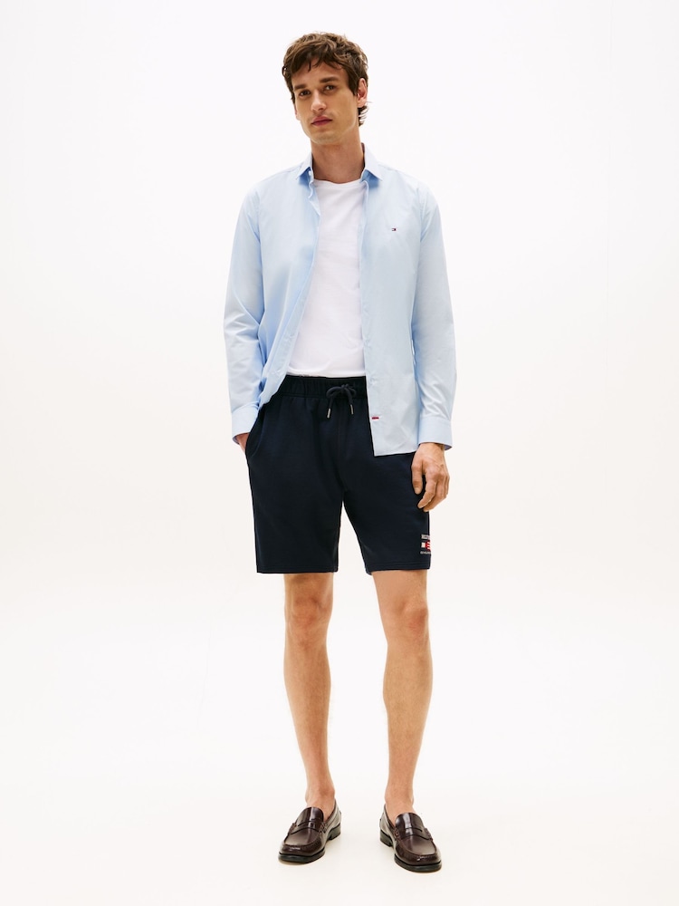 Tommy Hilfiger Blue Slim Flex Stretch Cotton Poplin Shirt - Image 2 of 5