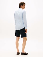 Tommy Hilfiger Blue Slim Flex Stretch Cotton Poplin Shirt - Image 3 of 5