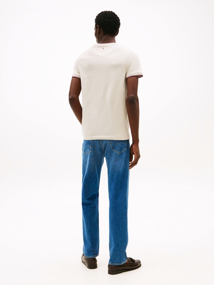 Tommy Hilfiger Natural Signature Tipped Slim Knit T-Shirt - Image 2 of 5