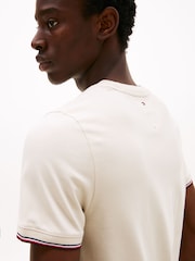Tommy Hilfiger Natural Signature Tipped Slim Knit T-Shirt - Image 4 of 5
