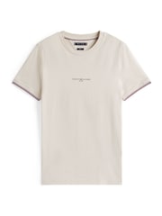 Tommy Hilfiger Natural Signature Tipped Slim Knit T-Shirt - Image 5 of 5