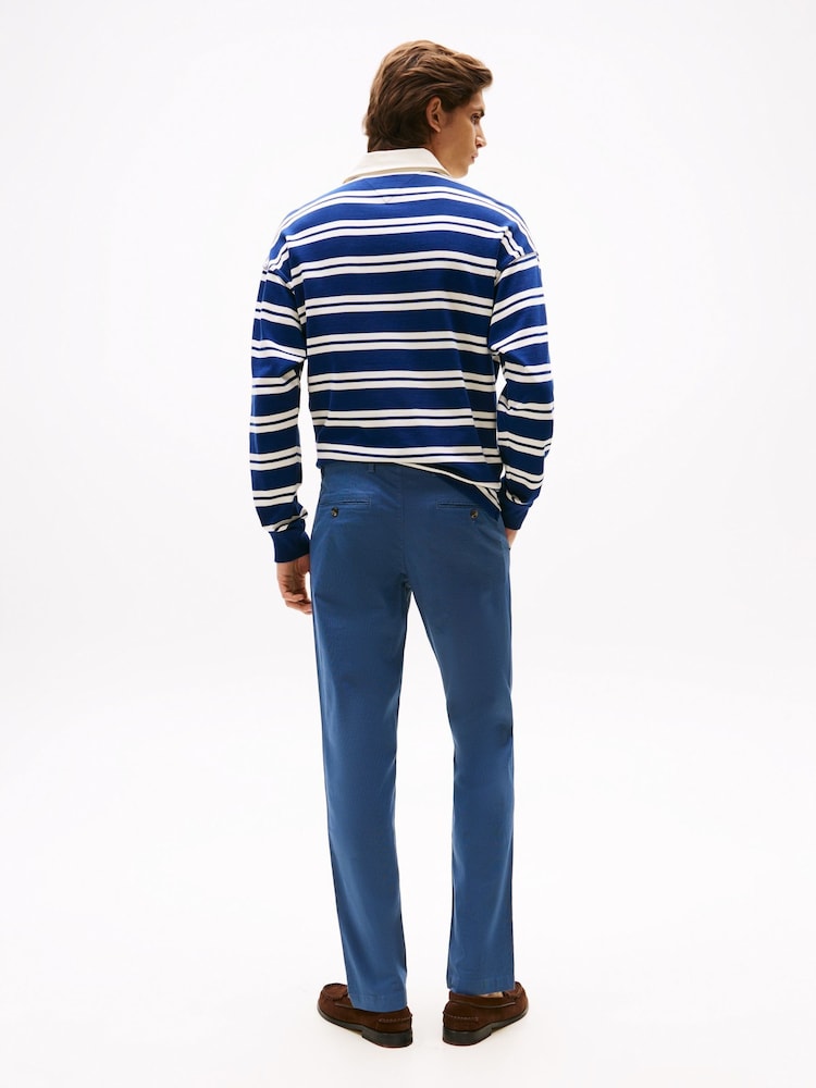 Tommy Hilfiger Blue Denton Micro Print Straight Leg Chinos - Image 2 of 5