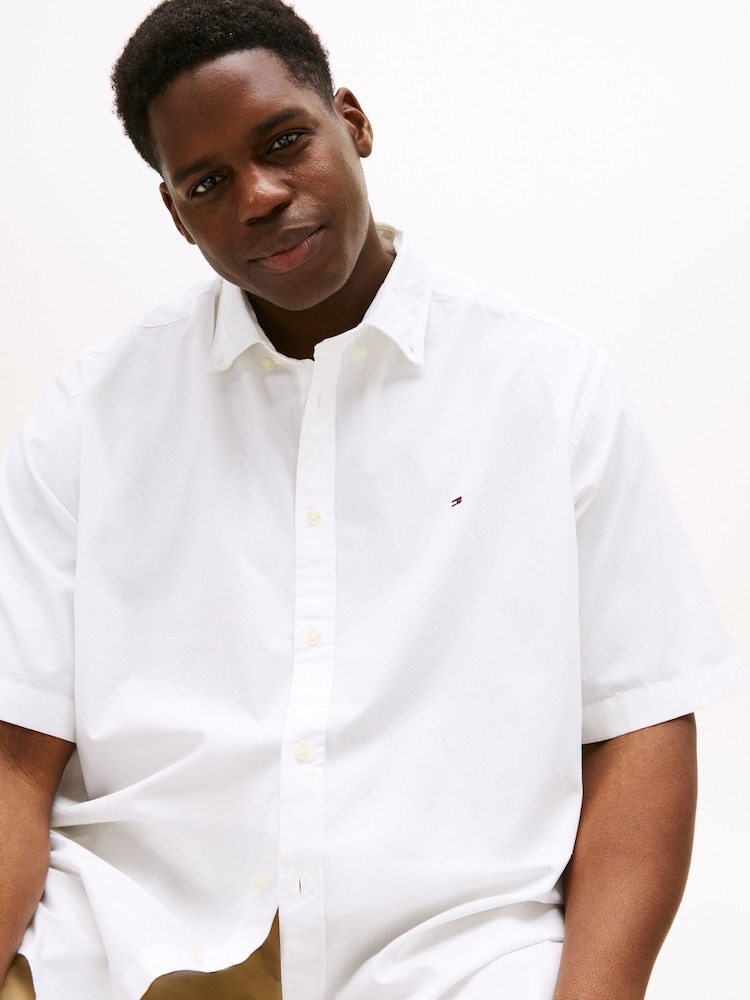 Tommy Hilfiger White Plus Poplin Shirt - Image 4 of 5