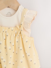 Yellow Ditsy - Baby Jersey Dungarees and Bodysuits Set 2 Piece (0mths-3yrs) - Imagem 4 de 9