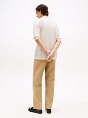 Tommy Hilfiger Cream Relaxed Fit Open Knit Short Sleeve Shirt - Image 2 of 5