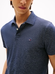 Tommy Hilfiger Blue Two Tone Mercerised Polo Shirt - Image 4 of 5