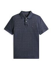 Tommy Hilfiger Blue Two Tone Mercerised Polo Shirt - Image 5 of 5