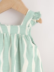 Sage Green Stripe Baby Long Leg Jersey Romper (0mths-3yrs) - Image 3 of 8