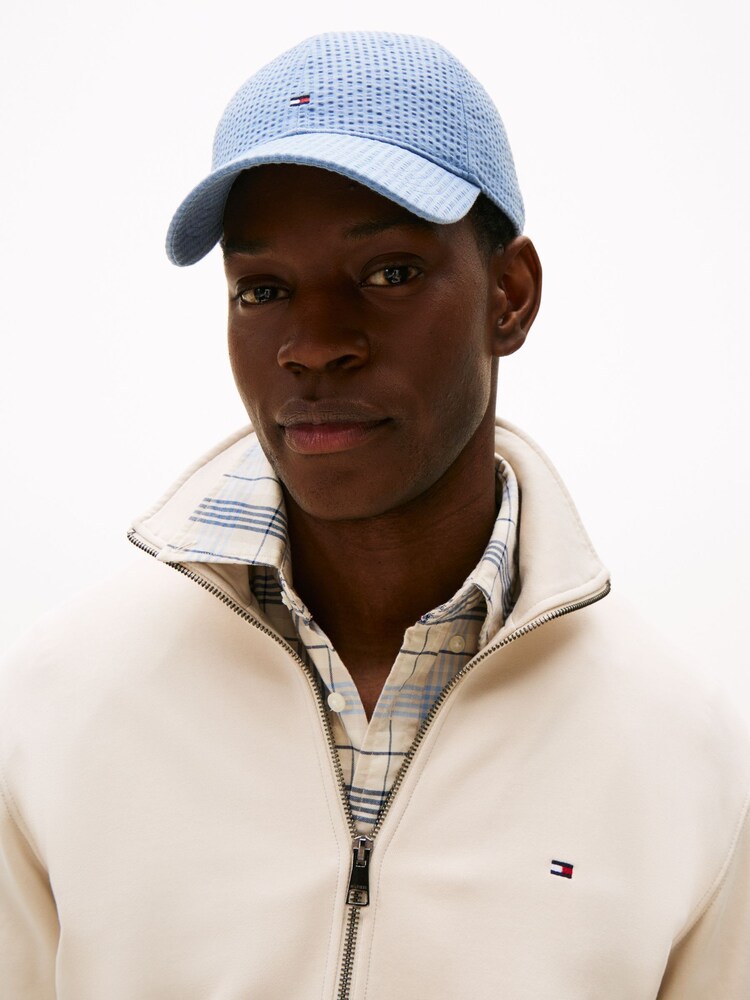 Tommy Hilfiger Blue Flag Seersucker Baseball Cap - Image 4 of 4