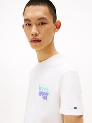 Tommy Jeans Natural Stack Logo Back Graphic Print T-Shirt - Image 4 of 5