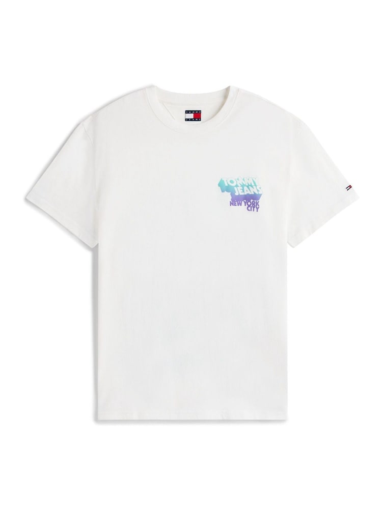 Tommy Jeans Natural Stack Logo Back Graphic Print T-Shirt - Image 5 of 5 Tommy Jeans Natural Stack Logo Back Graphic Print T-Shirt - Image 5 of 5