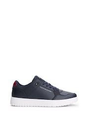 Tommy Hilfiger Blue Mixed Texture Fine Cleat Basketball Trainers - Image 1 of 4