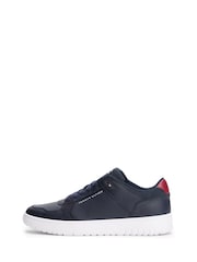 Tommy Hilfiger Blue Mixed Texture Fine Cleat Basketball Trainers - Image 2 of 4