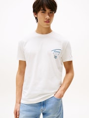 Tommy Jeans White Signature Back Logo Crew Neck T-Shirt - Image 1 of 5