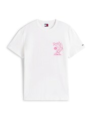 أبيض - Tommy Jeans Back Graphic Print Crew Neck T-Shirt - صورة 5 من 5