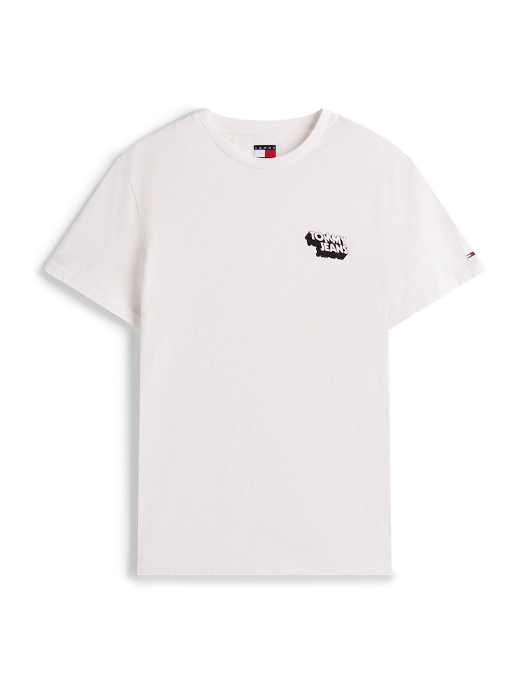 Tommy Jeans Natural Slim Stack Logo T-Shirt - Image 5 of 5