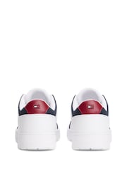 Tommy Hilfiger White Mixed Texture Fine Cleat Basketball Trainers - Image 4 of 4