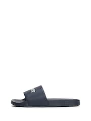 Tommy Hilfiger Blue Embossed Logo Pool Sliders - Image 2 of 4
