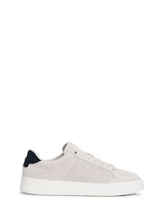 Tommy Hilfiger Grey Suede Chunky Sole Court Trainers - Image 1 of 5