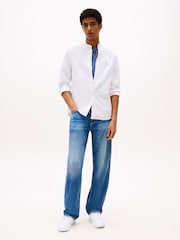 Tommy Jeans Natural Regular Fit Band Collar Shirt - Image 3 of 5