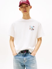 Tommy Jeans White Back Graphic Print Relaxed T-Shirt - Image 1 of 6