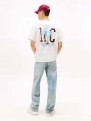 Tommy Jeans White Back Graphic Print Relaxed T-Shirt - Image 2 of 6