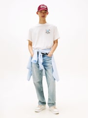 Tommy Jeans White Back Graphic Print Relaxed T-Shirt - Image 3 of 6