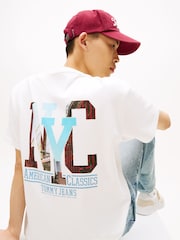 Tommy Jeans White Back Graphic Print Relaxed T-Shirt - Image 5 of 6