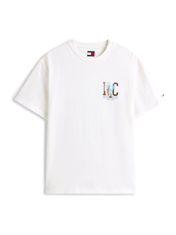 Tommy Jeans White Back Graphic Print Relaxed T-Shirt - Image 6 of 6