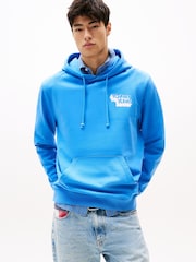 Tommy Jeans Blue Stack Logo Back Graphic Print Hoodie - Image 1 of 5
