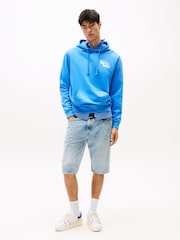 Tommy Jeans Blue Stack Logo Back Graphic Print Hoodie - Image 3 of 5