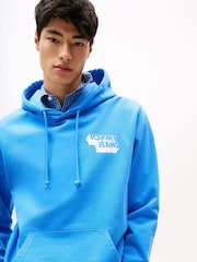 Tommy Jeans Blue Stack Logo Back Graphic Print Hoodie - Image 4 of 5