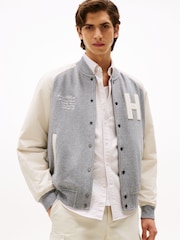 Tommy Hilfiger Grey Athleisure Relaxed Bomber Jacket - Image 1 of 5