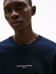 Tommy Hilfiger Blue Signature Tipped Slim Knit T-Shirt - Image 4 of 6