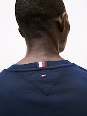 Tommy Hilfiger Blue Signature Tipped Slim Knit T-Shirt - Image 5 of 6