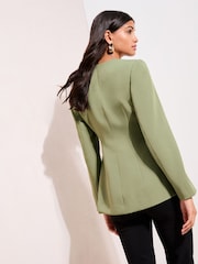 Friends Like These Green Collarless Button Front Blazer - Image 4 of 5