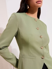 Friends Like These Green Collarless Button Front Blazer - Image 5 of 5