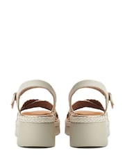 Moda in Pelle Gold Keroya Cross-Over Woven Leather Wedge Sandals - Image 3 of 4