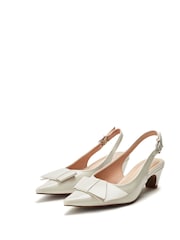 Moda in Pelle Nutmeg Low Pointed Comfort Kitten Heels With Bow Detail - Image 2 of 4