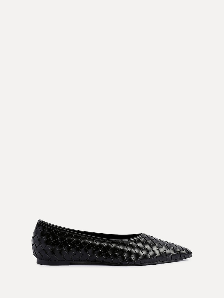 Linzi Black Talina Woven Pointed Toe Ballet Flats - Image 2 of 6 Linzi Black Talina Woven Pointed Toe Ballet Flats - Image 2 of 6