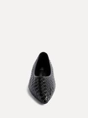 Linzi Black Talina Woven Pointed Toe Ballet Flats - Image 4 of 6