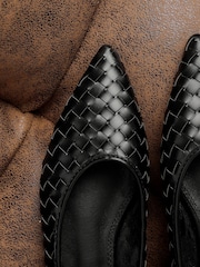 Linzi Black Talina Woven Pointed Toe Ballet Flats - Image 6 of 6