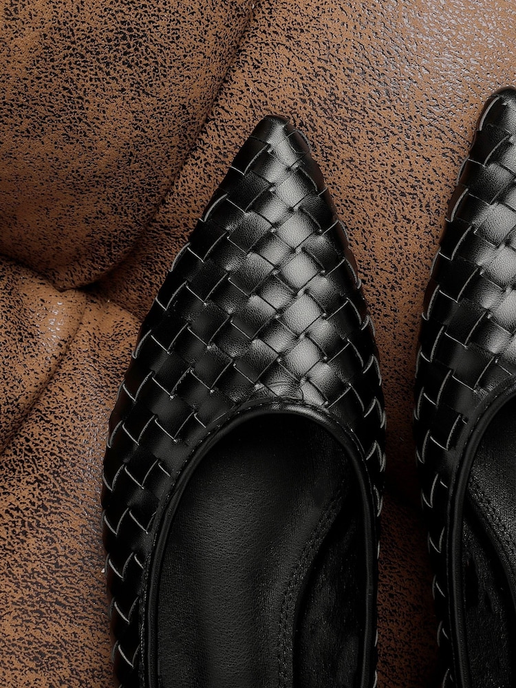 Linzi Black Talina Woven Pointed Toe Ballet Flats - Image 6 of 6 Linzi Black Talina Woven Pointed Toe Ballet Flats - Image 6 of 6