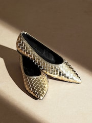 Linzi Gold Talina Woven Pointed Toe Ballet Flats - Image 2 of 6