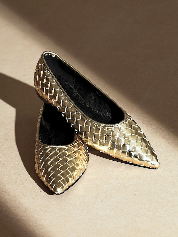 Linzi Gold Talina Woven Pointed Toe Ballet Flats - Image 6 of 6
