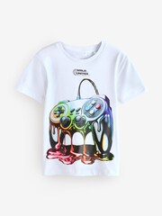 White Gamer Printed Round Neck T-Shirt - Image 1 of 1